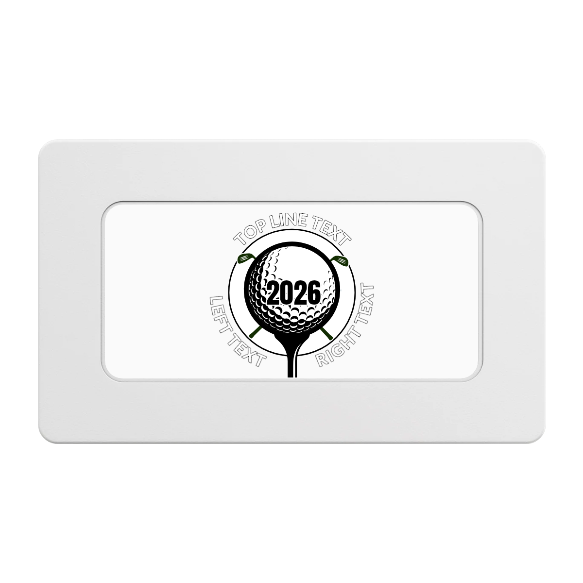 Tee it up Rectangular Poker Chip Plaques - White - Front