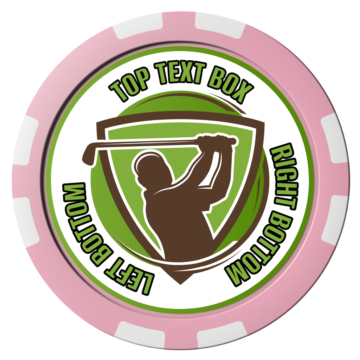 The Golfer Composite Poker Chips - Pink / 8 Stripe - Front