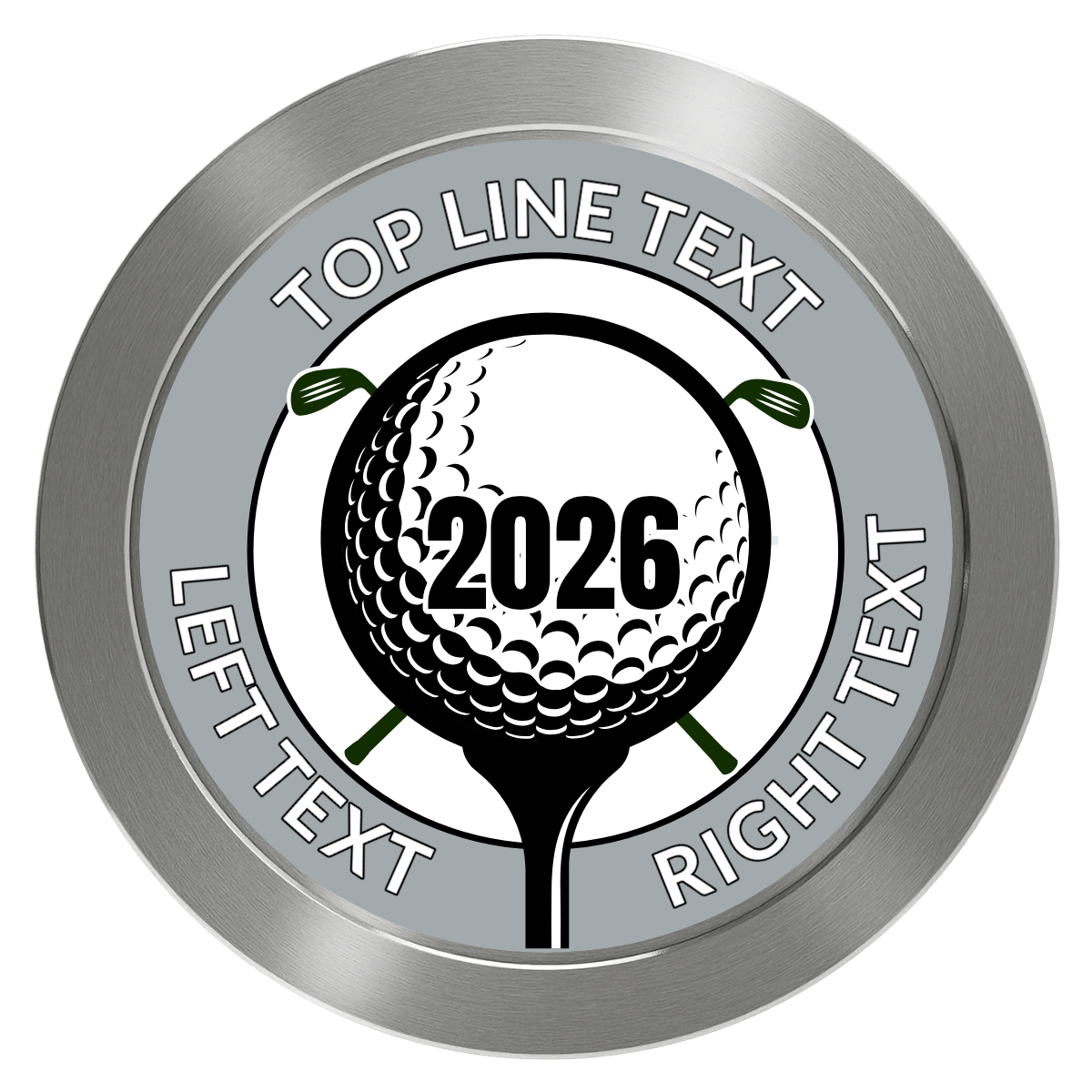 Tee it up Aluminum Poker Chips - Silver - Front