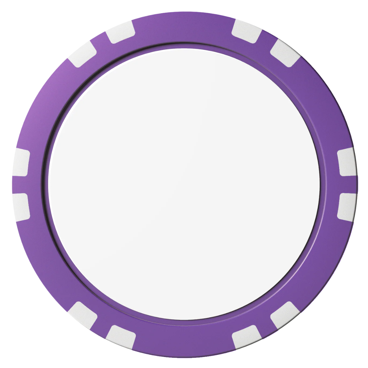 Create Your Own Composite Poker Chips - Purple / Double Stripe - Front