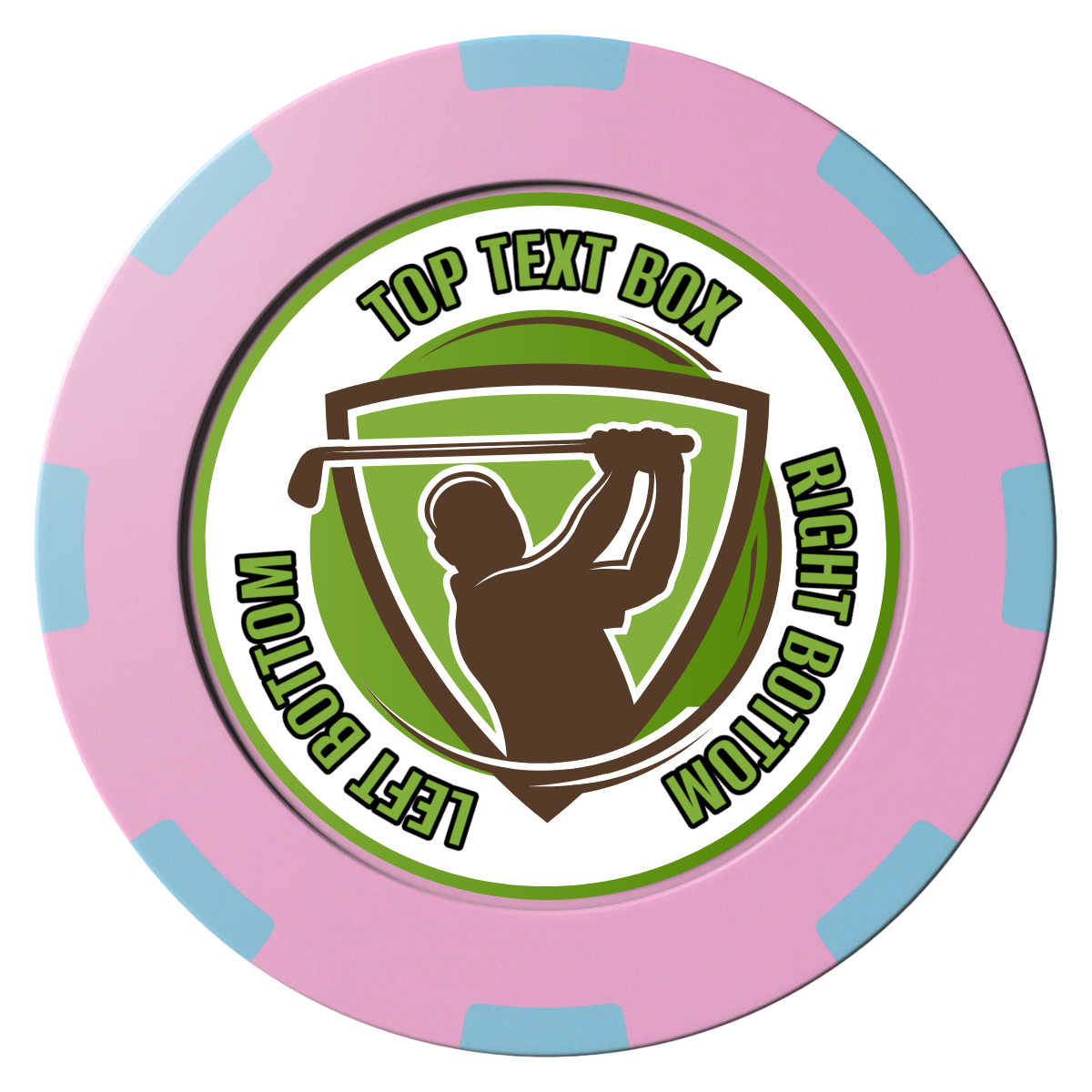 The Golfer Clay Poker Chips - Pink / 8 Spot (2 Tone) / 40mm - Front