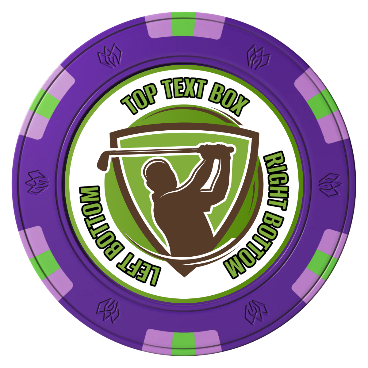 The Golfer Clay Poker Chips - Purple / 6 Spot Gem / 40mm - Front