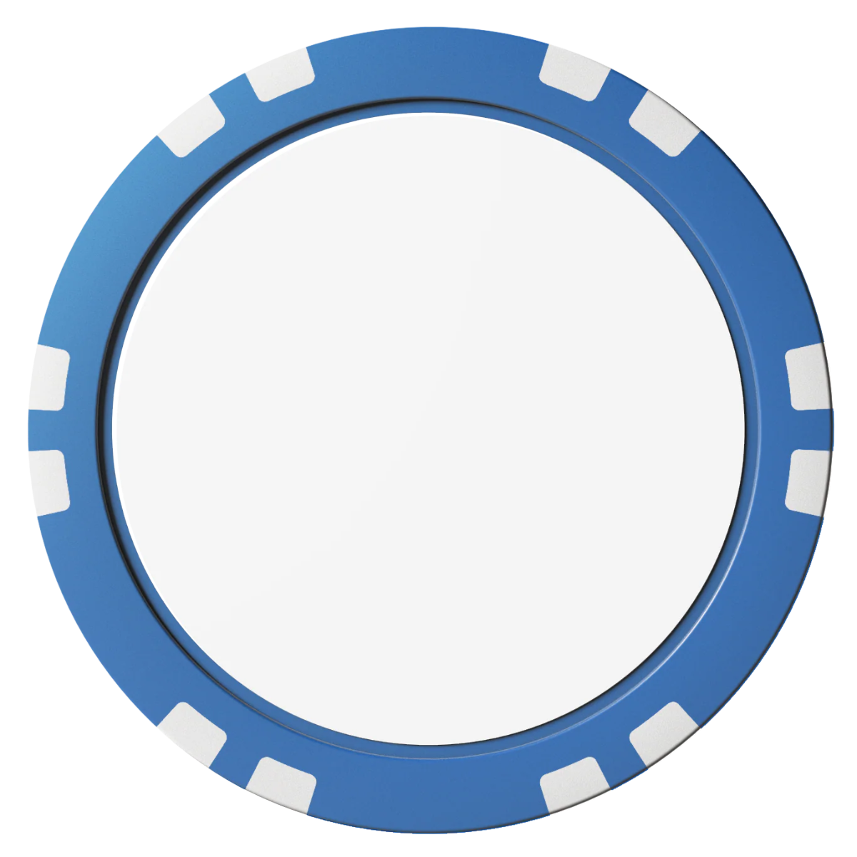 Create Your Own Composite Poker Chips - Blue / Double Stripe - Front