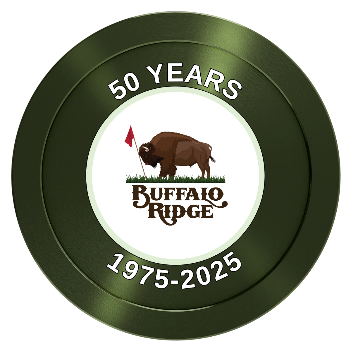 Branded Golf Pro Shop Aluminum Poker Chips - Green - Front