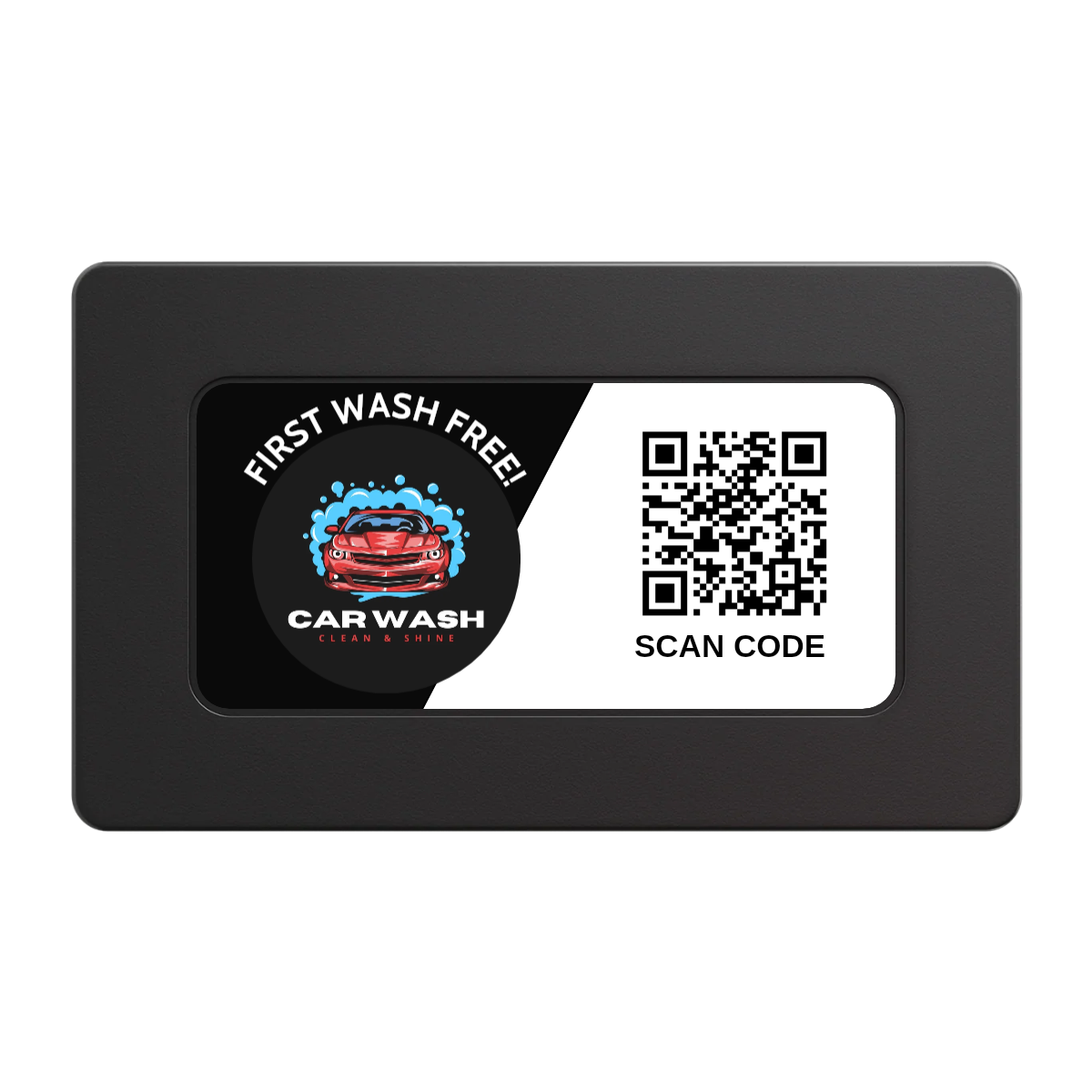 Car Wash Promotion Rectangular Poker Chip Plaques - Black - Back