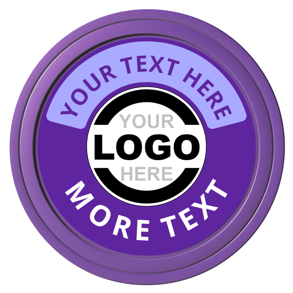 Two Tone Logo Composite Poker Chips - Purple / Solid - Front