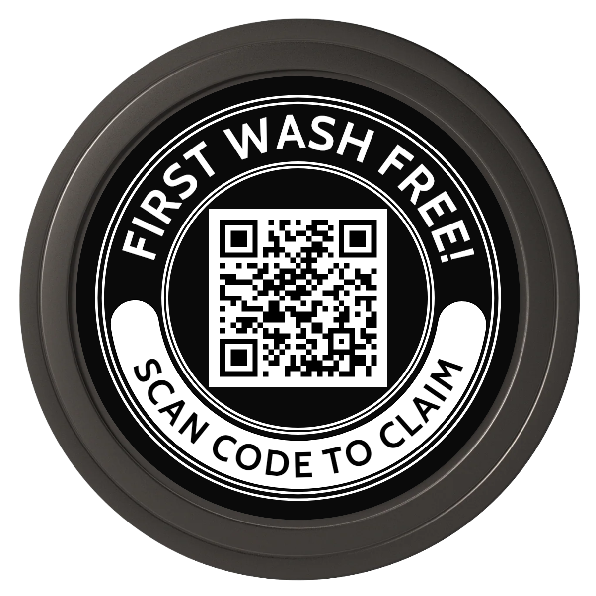 Car Wash Promotion Composite Poker Chips - Black / Solid - Back