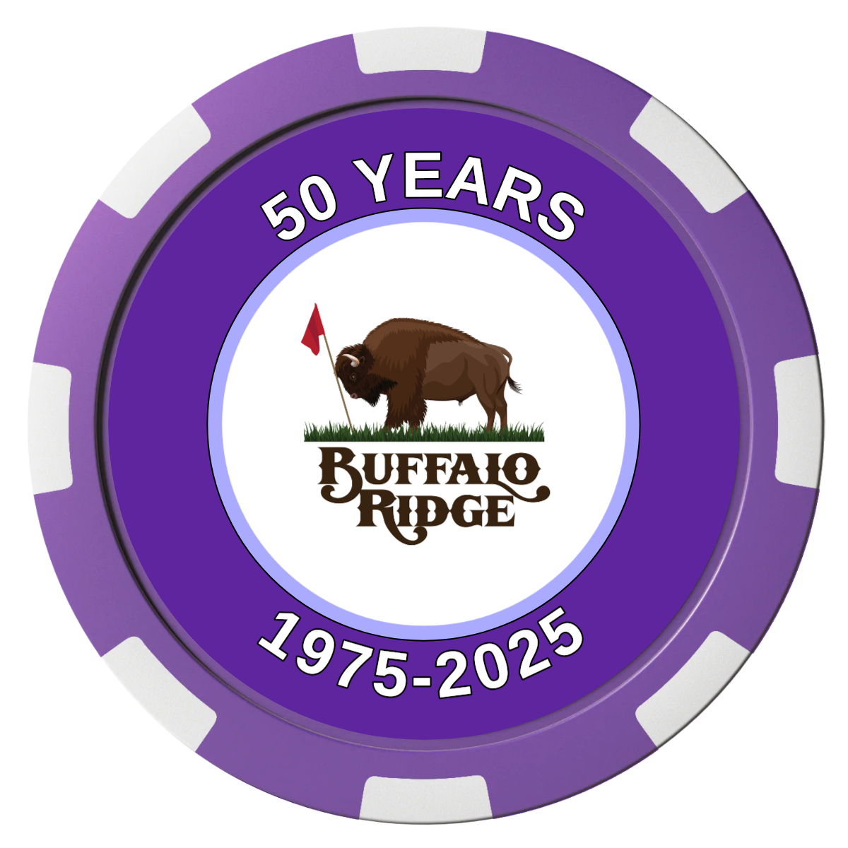 Branded Golf Pro Shop Composite Poker Chips - Purple / 8 Spot - Front