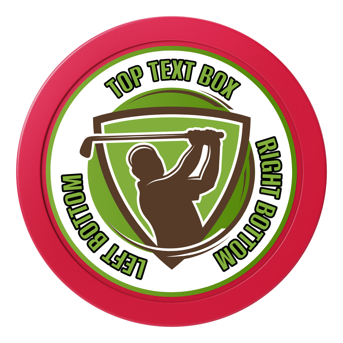 The Golfer 2" Oversized Poker Chips - Red - Front