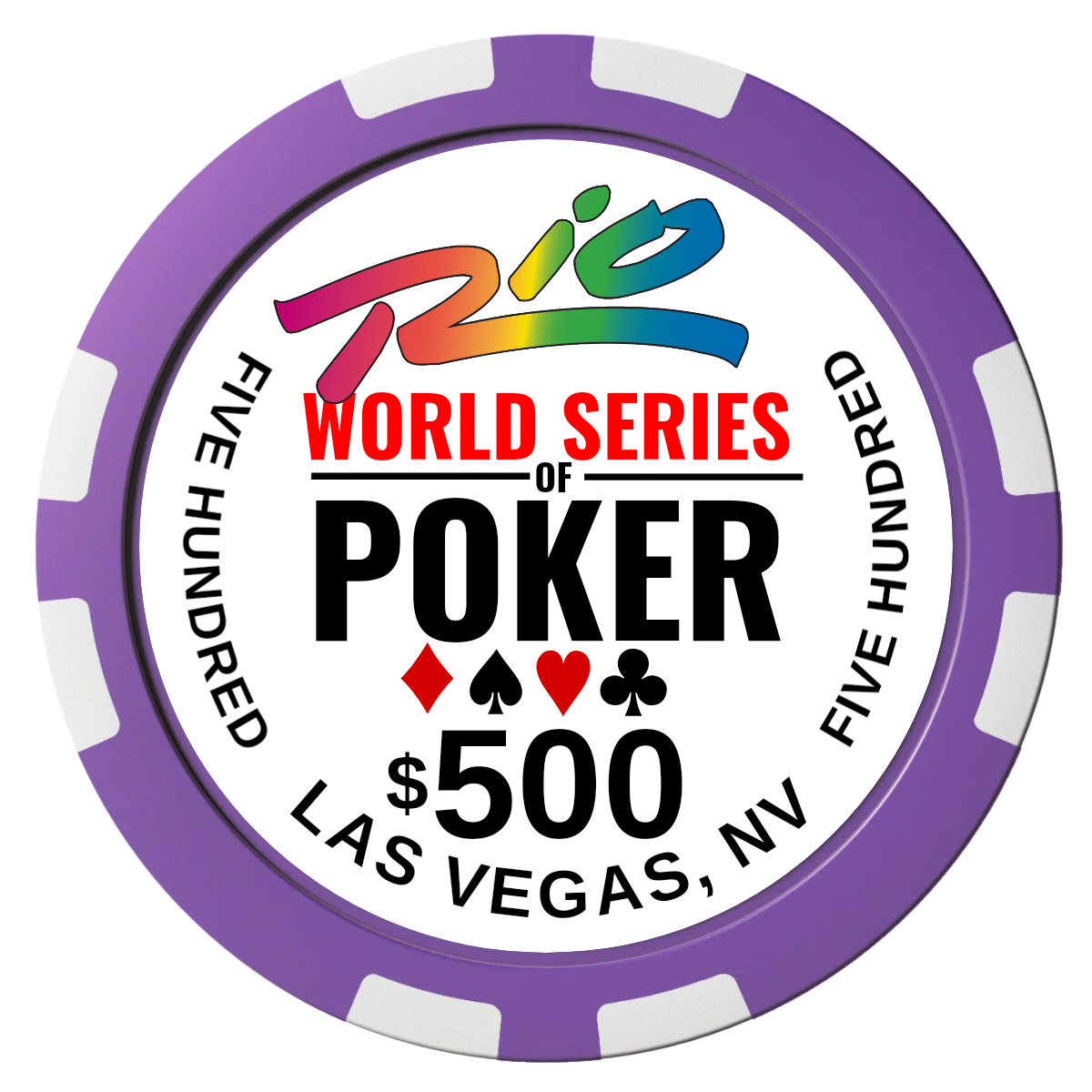 WSOP Composite Poker Chips - Purple / 8 Stripe - Front