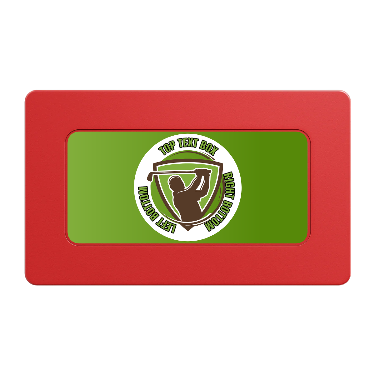 The Golfer Rectangular Poker Chip Plaques - Red - Back