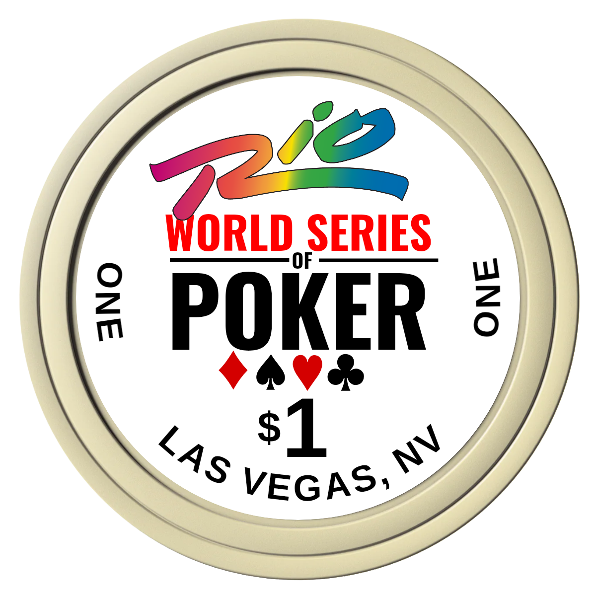 WSOP Composite Poker Chips - Ivory / Solid - Front