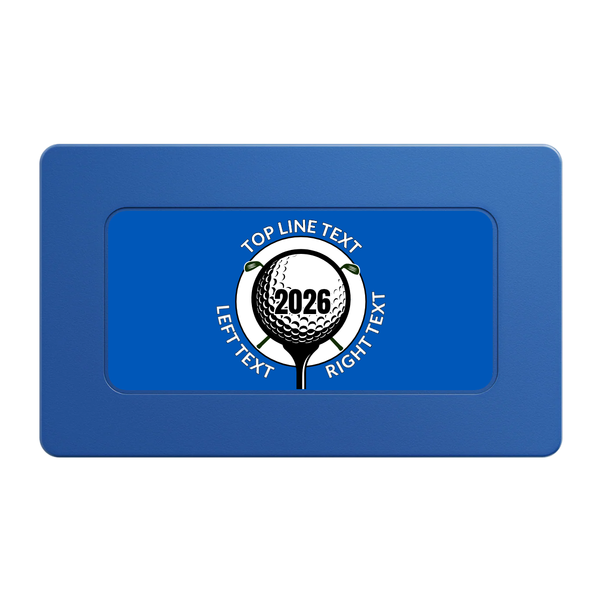 Tee it up Rectangular Poker Chip Plaques - Blue - Front