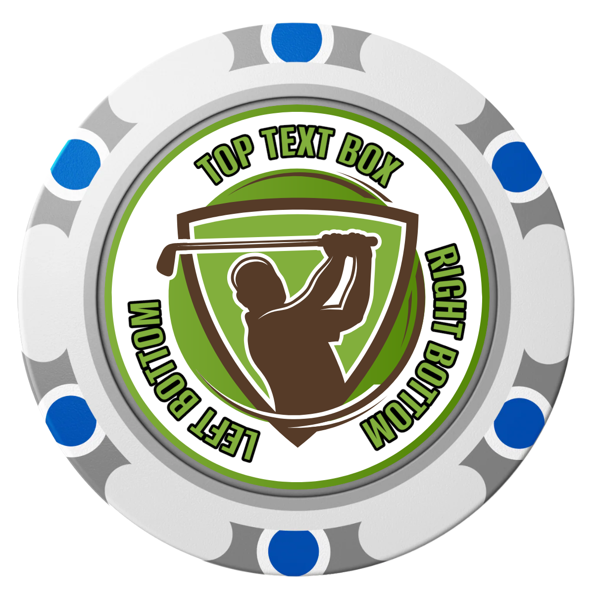 The Golfer Clay Poker Chips - White / Monte Carlo / 40mm - Front