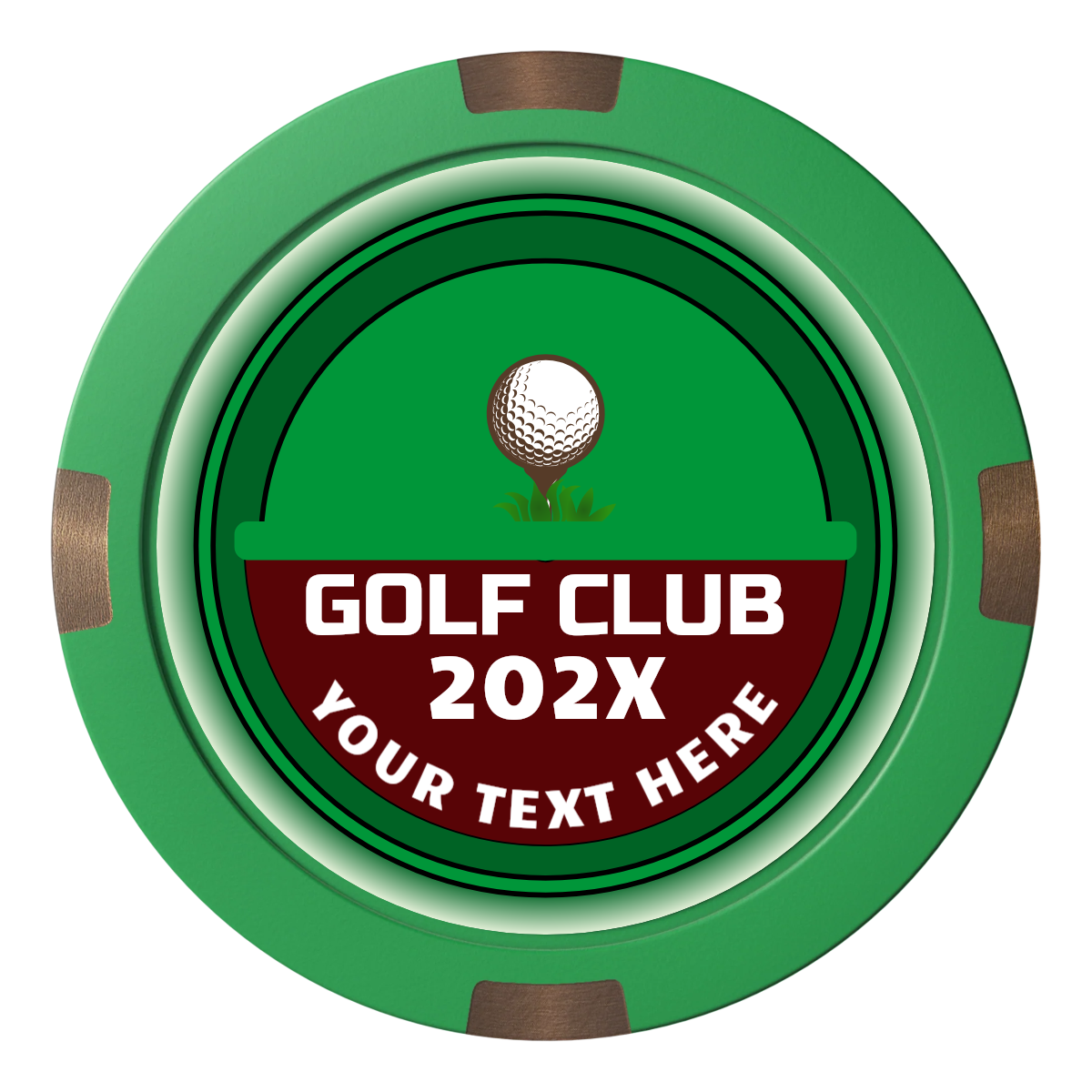 Teed Up Composite & Metal Hybrid Poker Chips - Green - Front