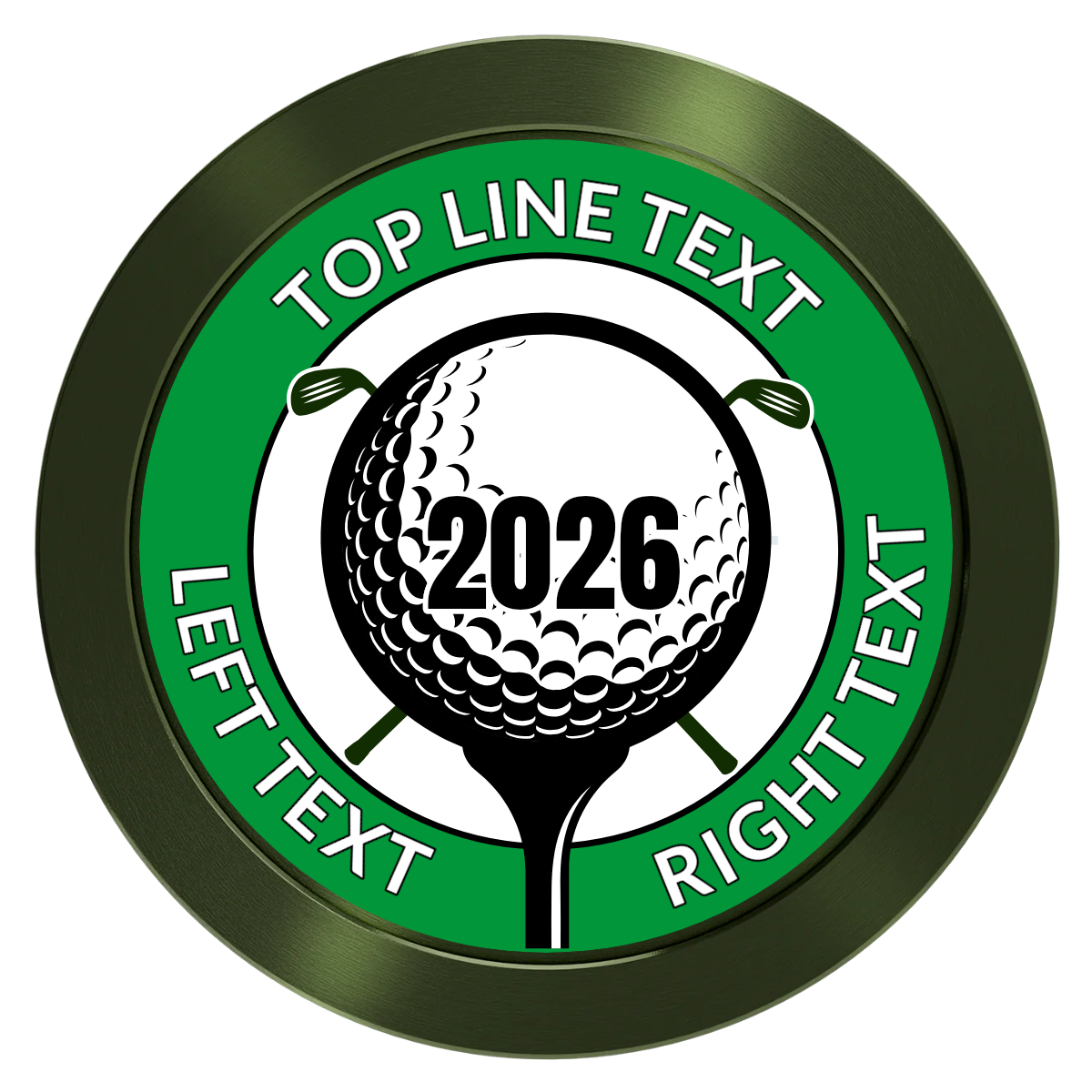 Tee it up Aluminum Poker Chips - Green - Front