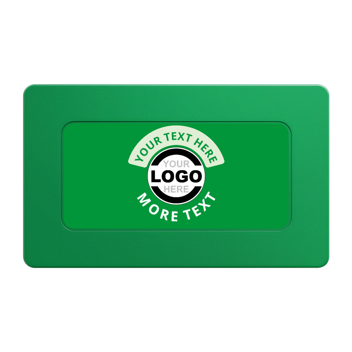 Two Tone Logo Rectangular Poker Chip Plaques - Green - Front