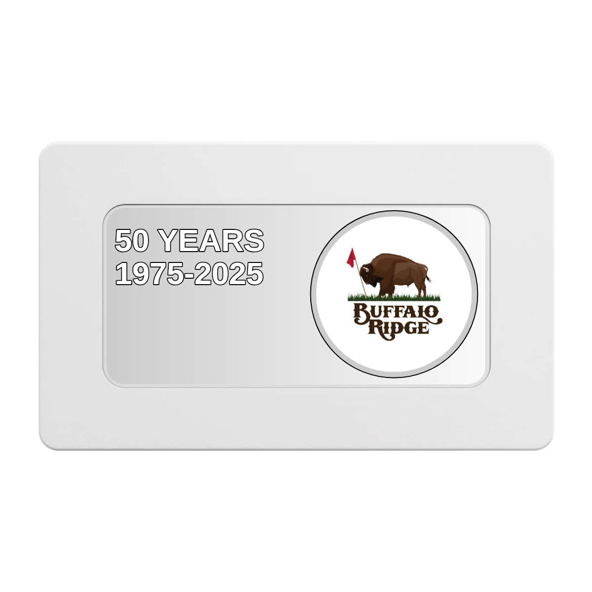 Branded Golf Pro Shop Rectangular Poker Chip Plaques - White - Front