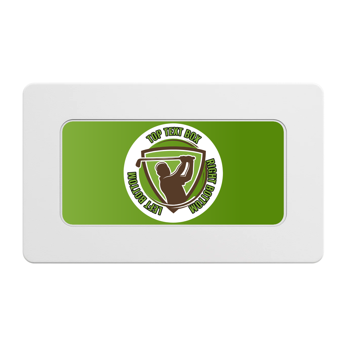 The Golfer Rectangular Poker Chip Plaques - White - Back