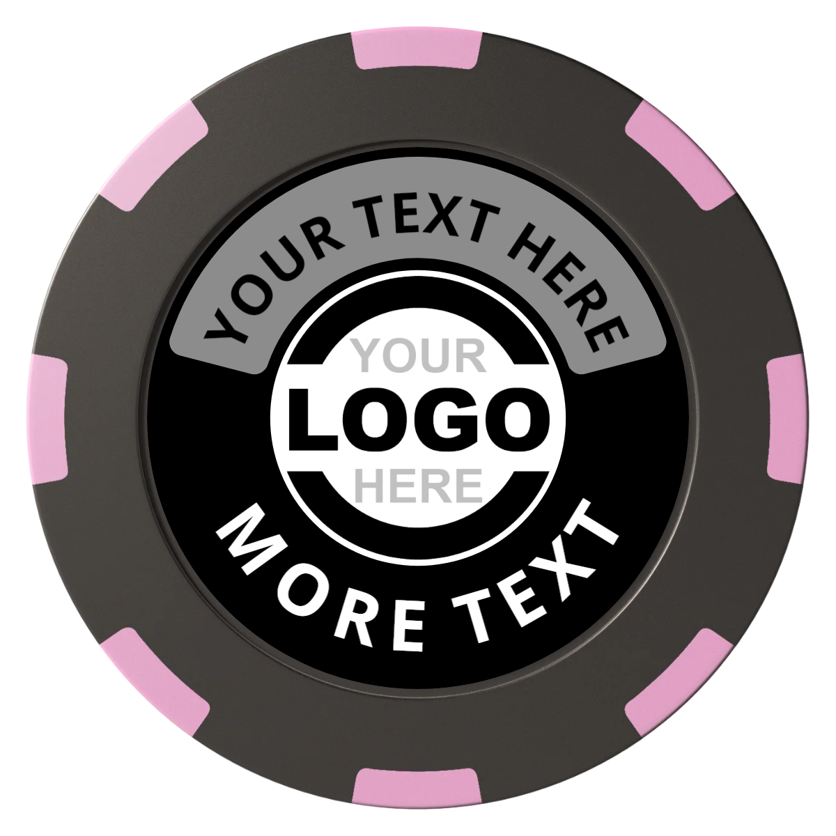 Two Tone Logo Clay Poker Chips - Black / 8 Spot (2 Tone) / 40mm - Back