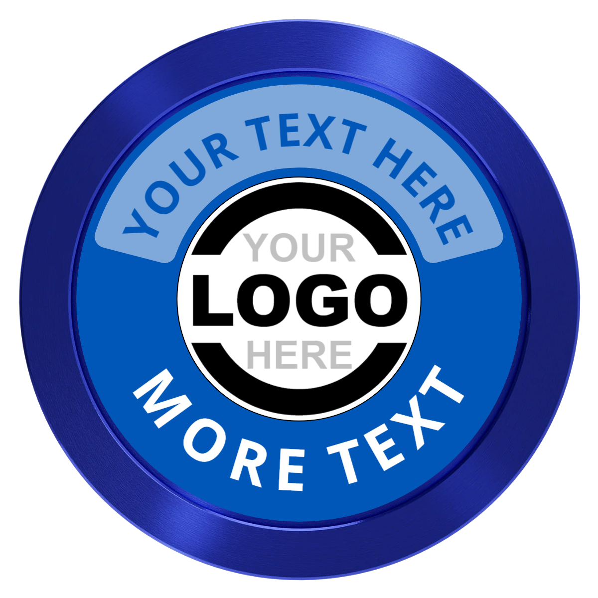 Two Tone Logo Aluminum Poker Chips - Blue - Back