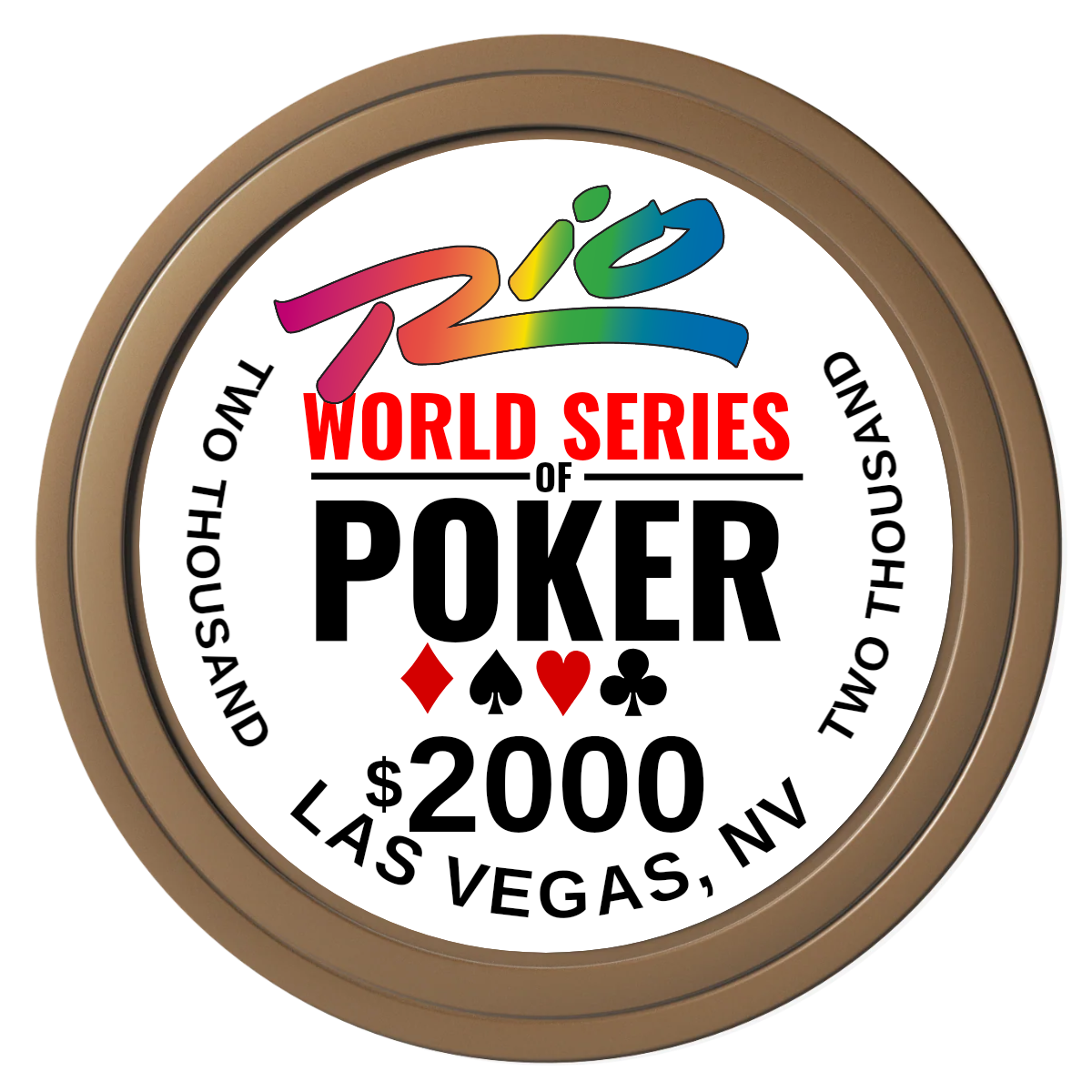 WSOP Composite Poker Chips - Brown / Solid - Front