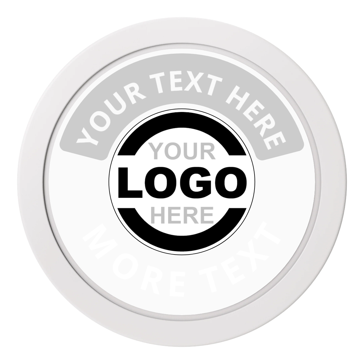 Two Tone Logo 2" Oversized Poker Chips - White - Front