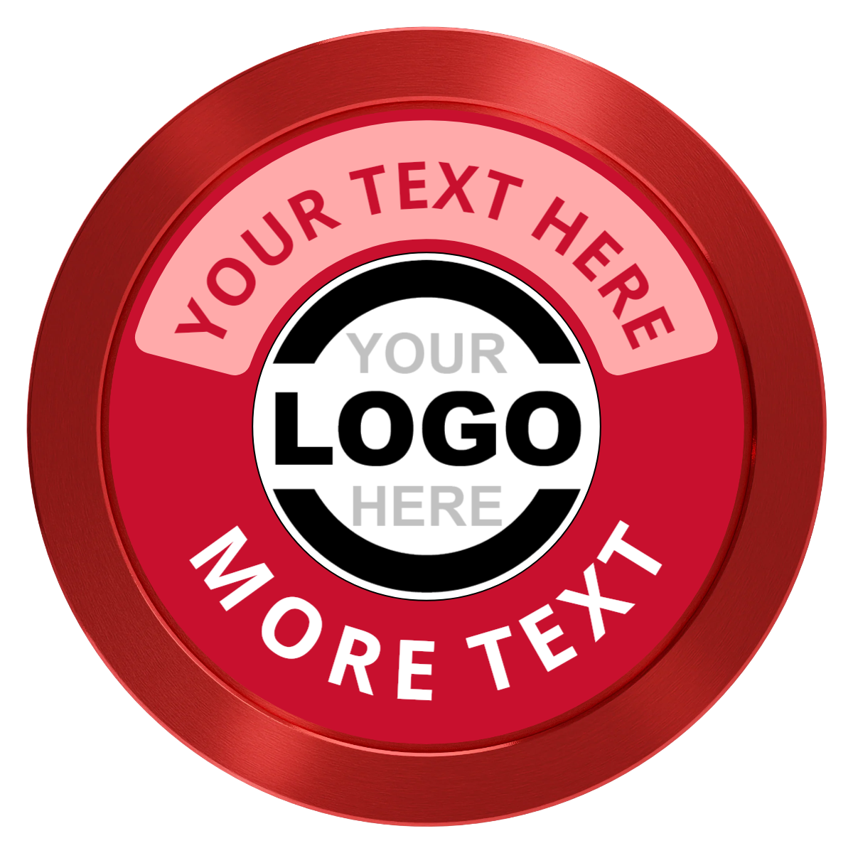 Two Tone Logo Aluminum Poker Chips - Red - Back