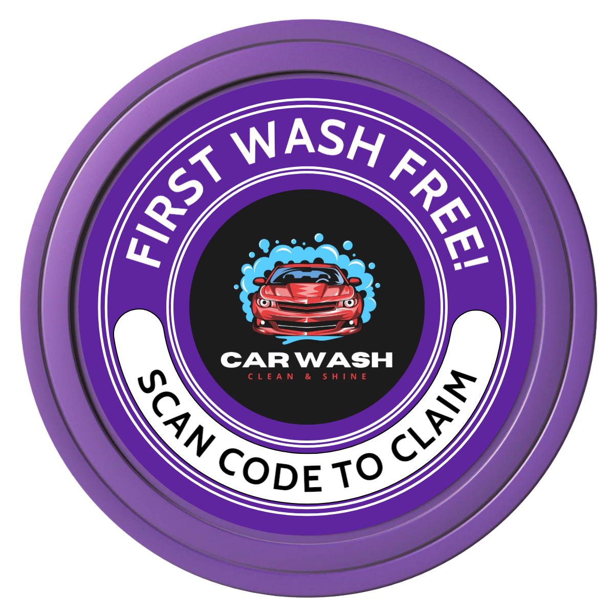 Car Wash Promotion Composite Poker Chips - Purple / Solid - Front