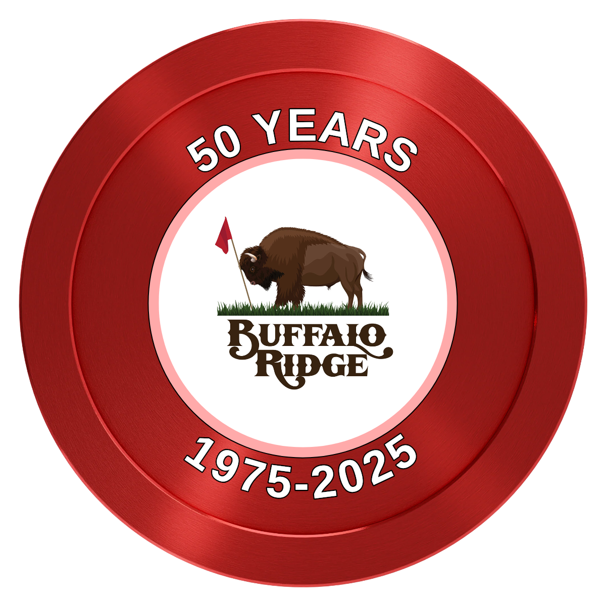 Branded Golf Pro Shop Aluminum Poker Chips - Red - Front