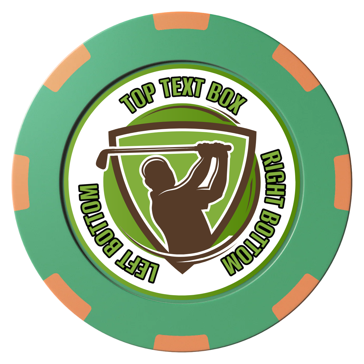 The Golfer Clay Poker Chips - Green / 8 Spot (2 Tone) / 40mm - Front