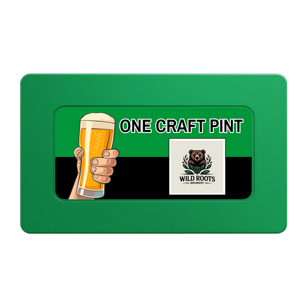 Drink On Us Rectangular Poker Chip Plaques - Green - Back