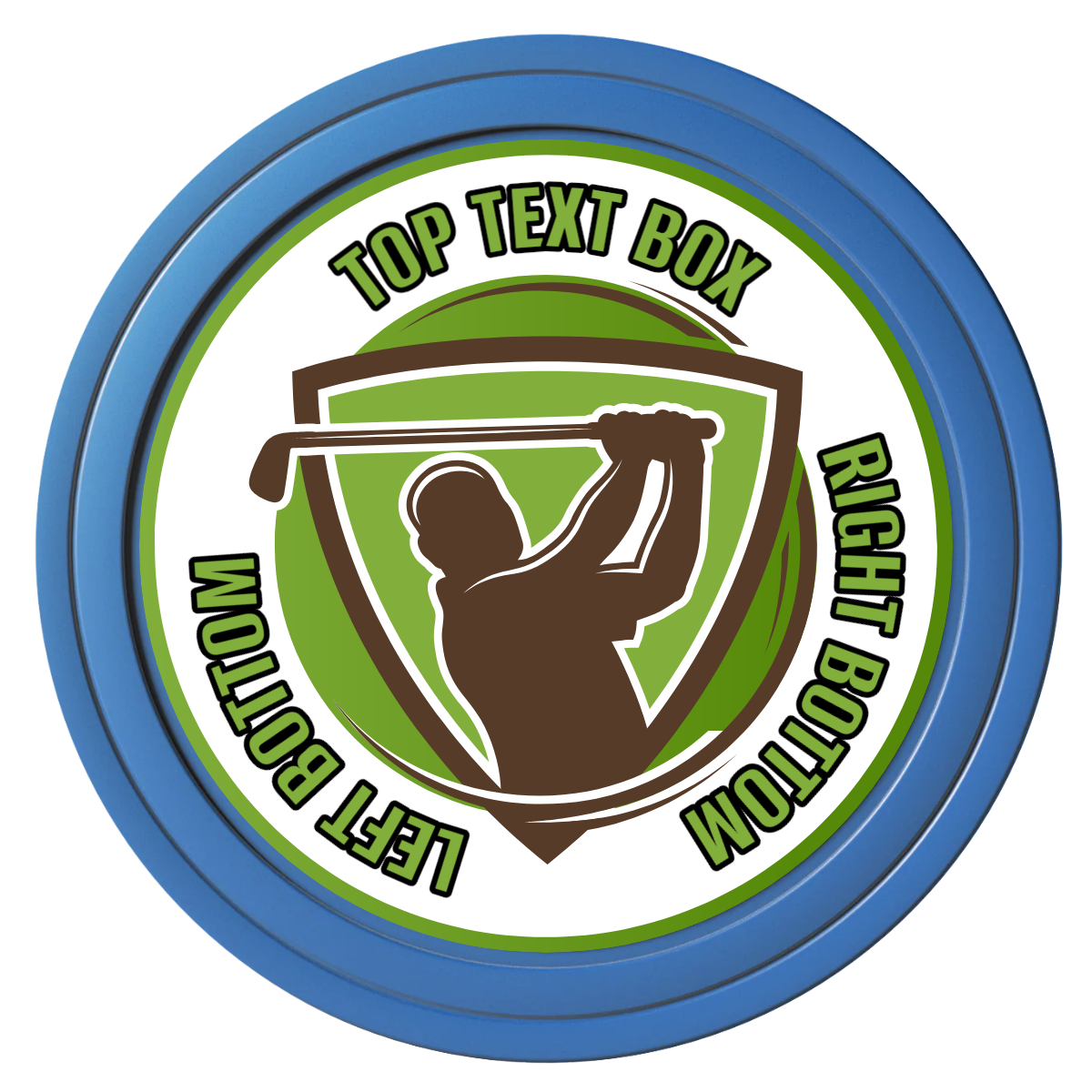 The Golfer Composite Poker Chips - Blue / Solid - Front