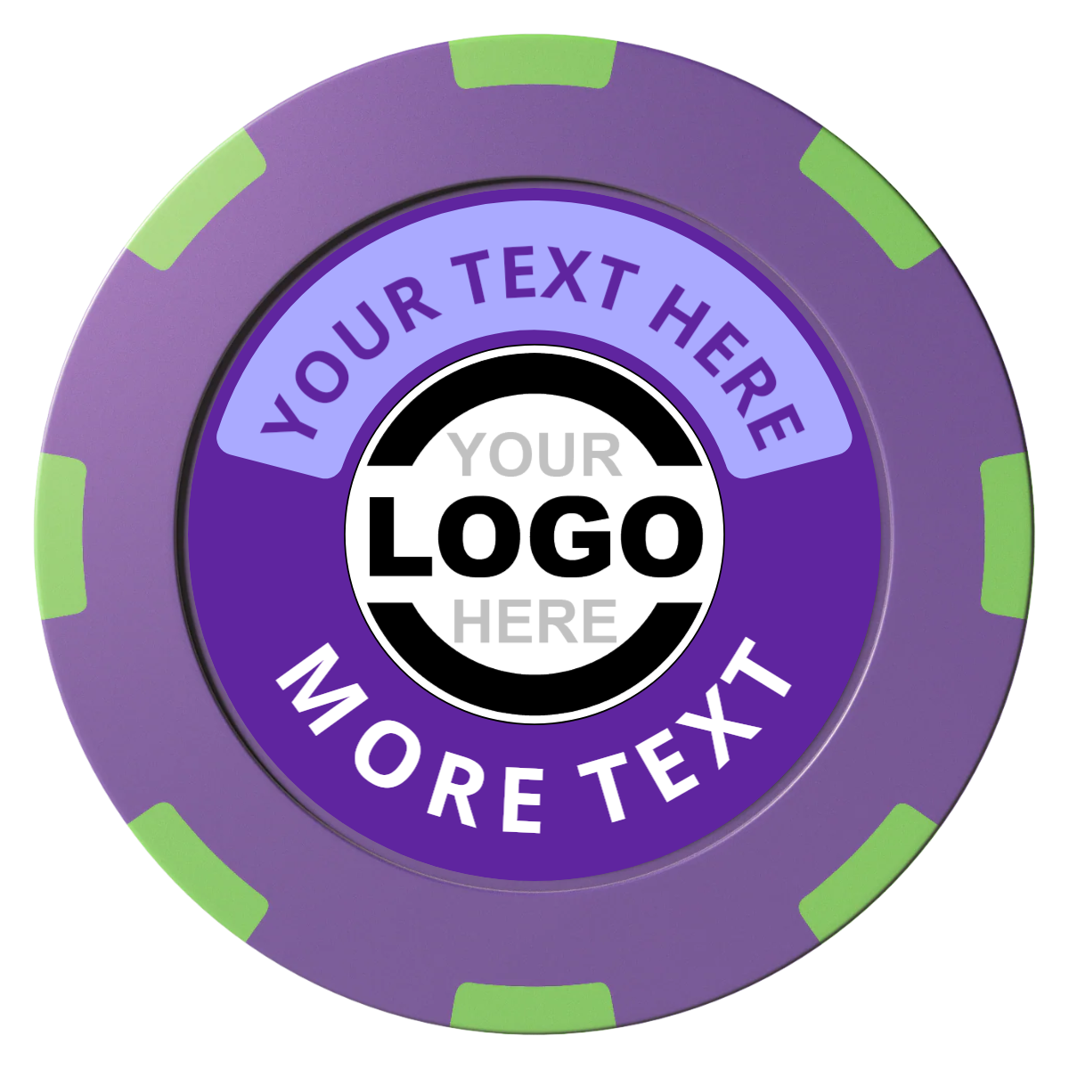 Two Tone Logo Clay Poker Chips - Purple / 8 Spot (2 Tone) / 40mm - Front