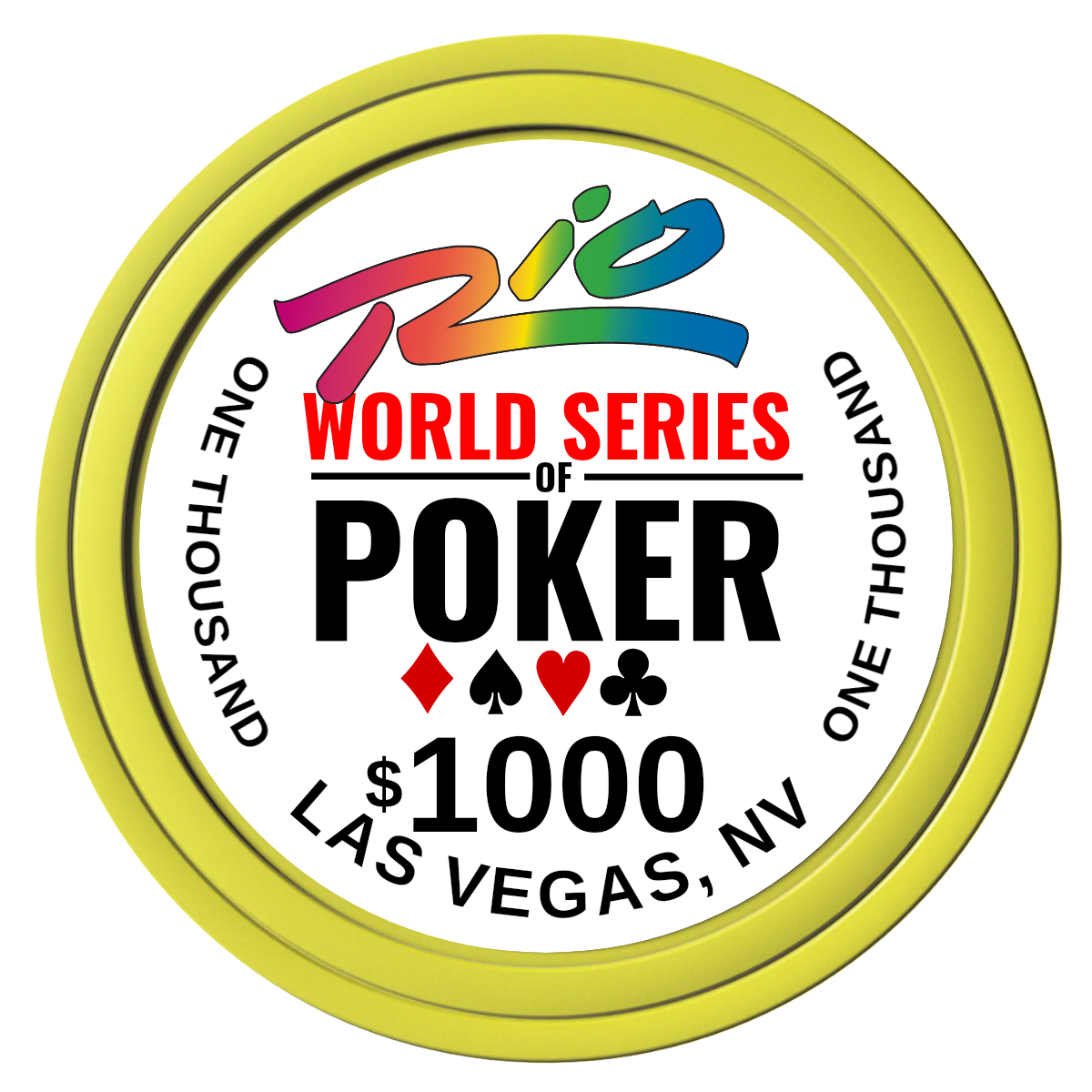 WSOP Composite Poker Chips - Yellow / Solid - Front