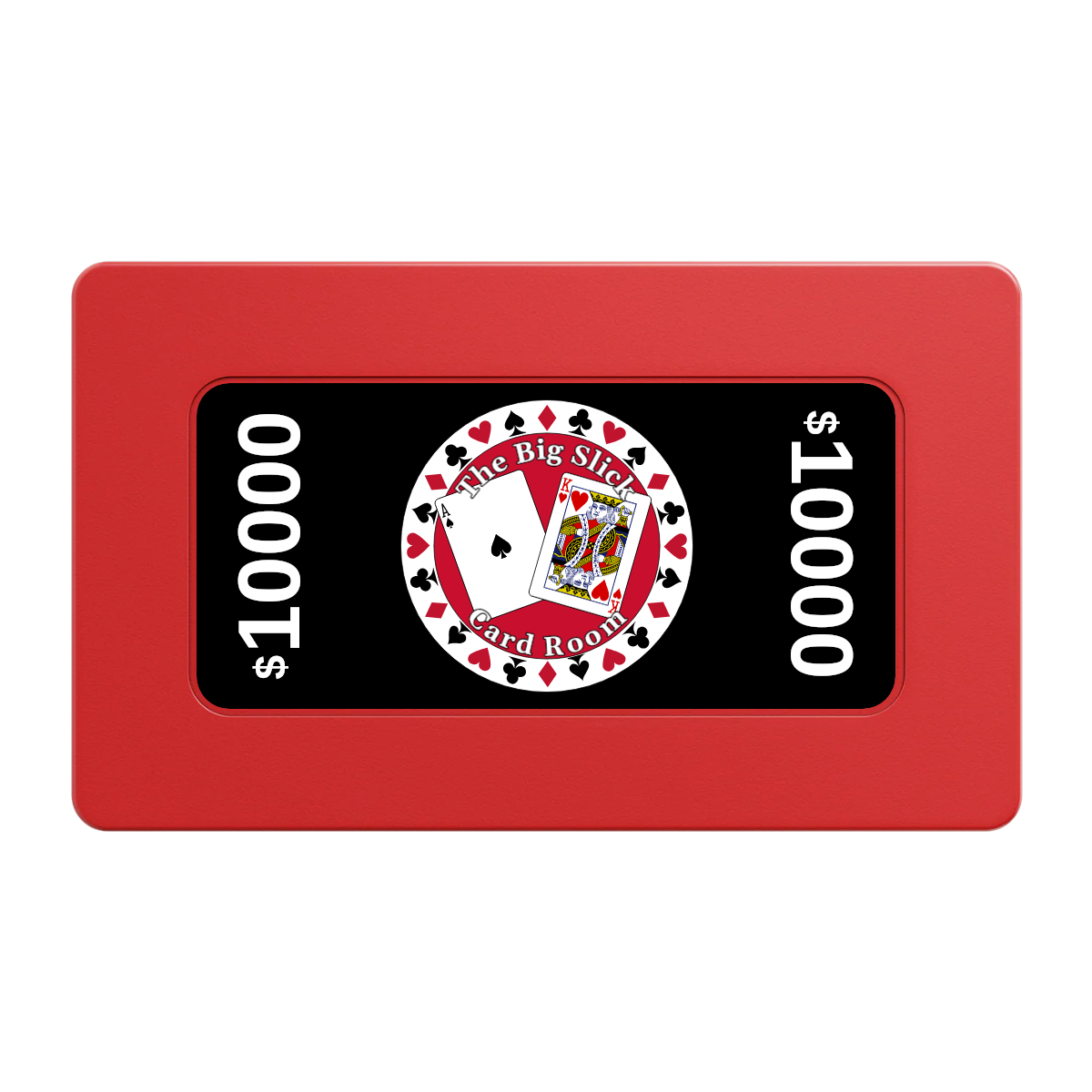 AK Big Slick Rectangular Poker Chip Plaques - Red - Front