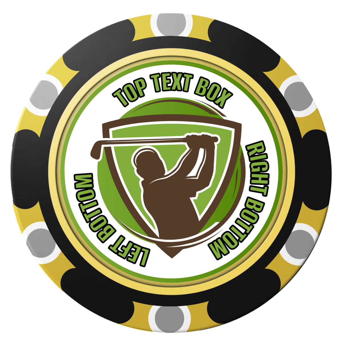 The Golfer Clay Poker Chips - Black / Monte Carlo / 40mm - Back