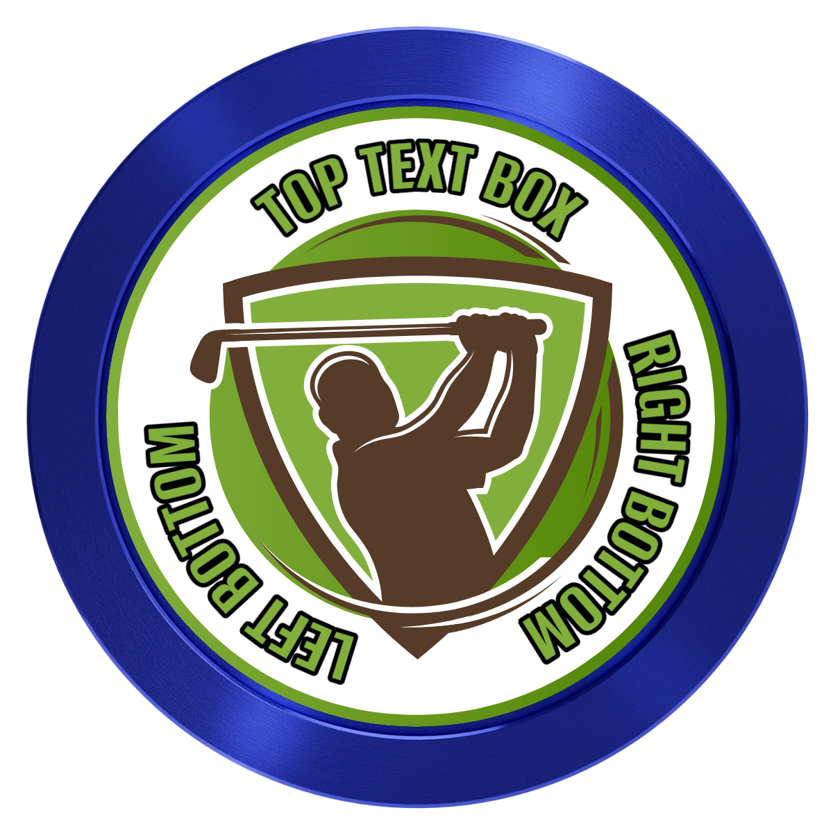 The Golfer Aluminum Poker Chips - Blue - Front