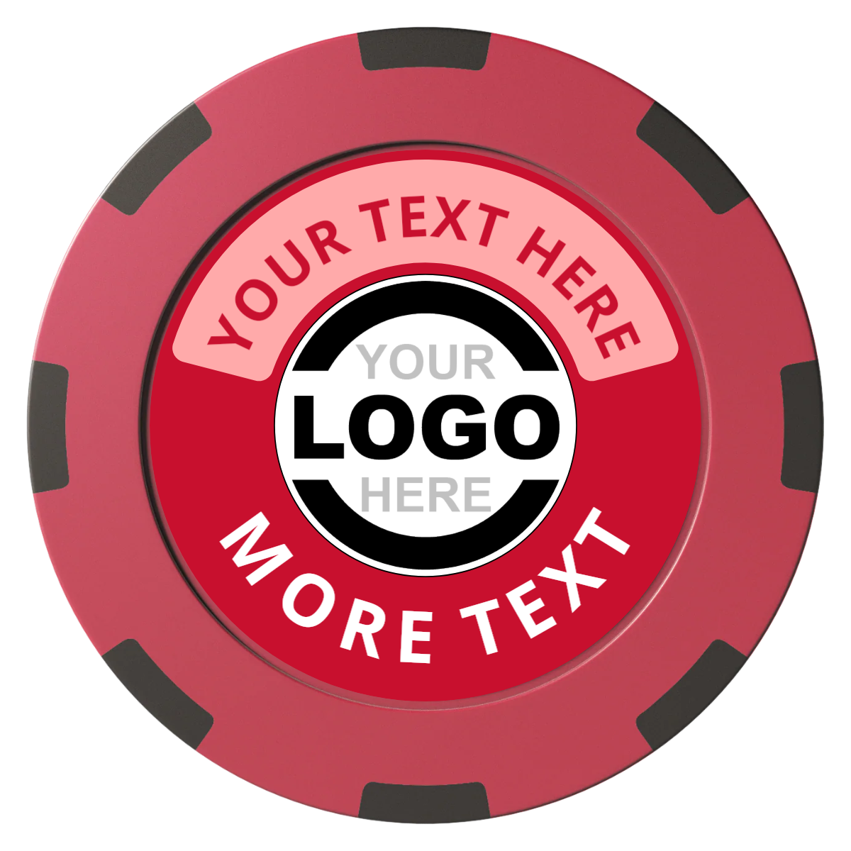 Two Tone Logo Clay Poker Chips - Red / 8 Spot (2 Tone) / 40mm - Front