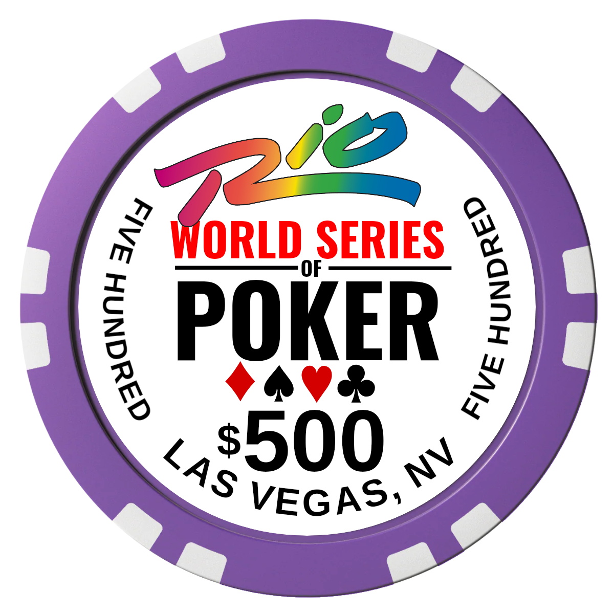 WSOP Composite Poker Chips - Purple / Double Stripe - Front