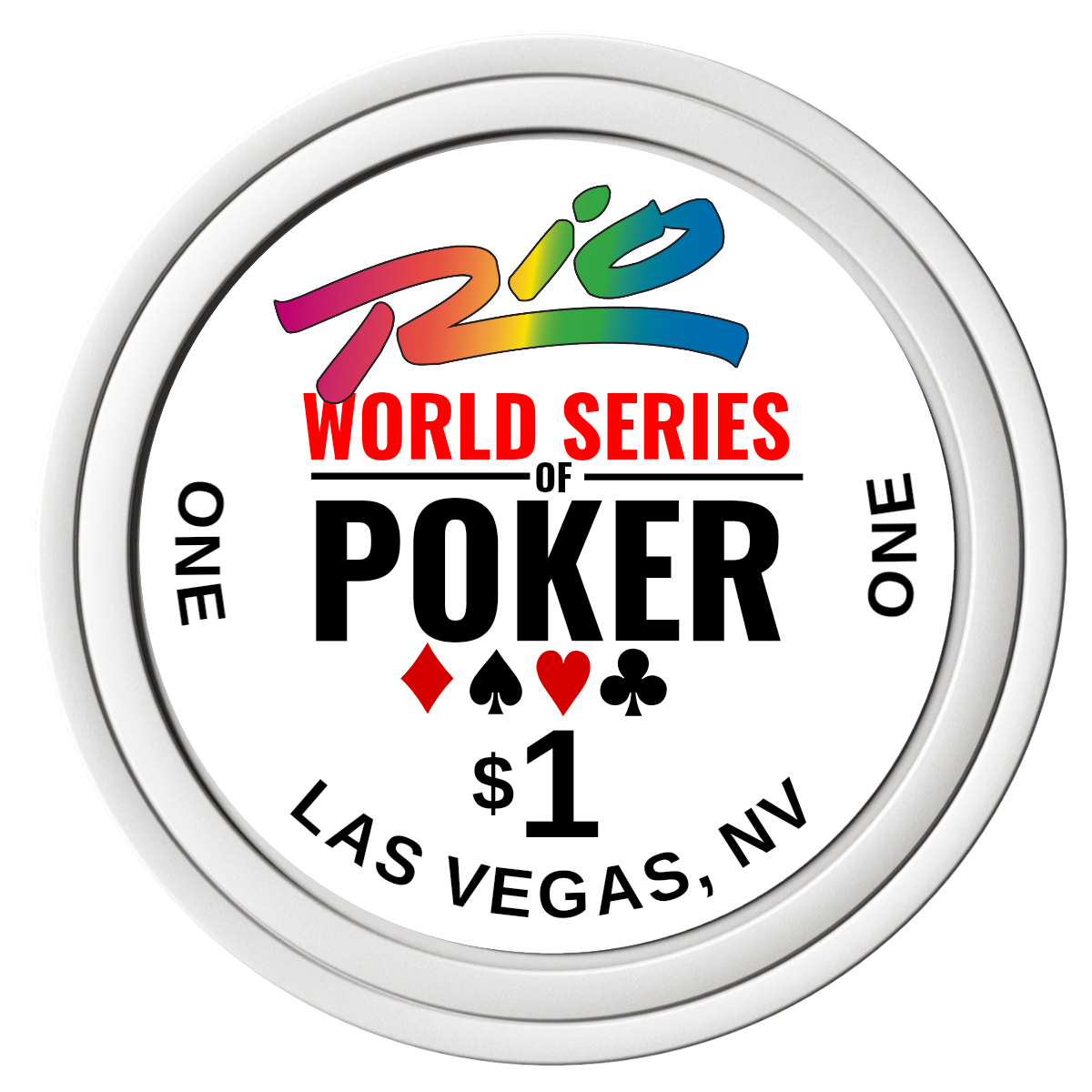 WSOP Composite Poker Chips - White / Solid - Front