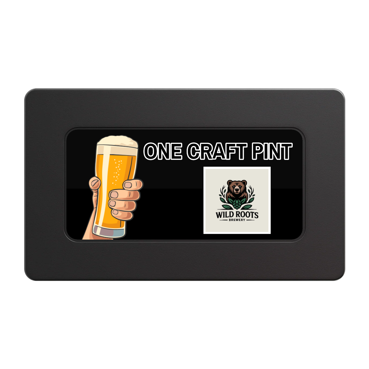 Drink On Us Rectangular Poker Chip Plaques - Black - Front