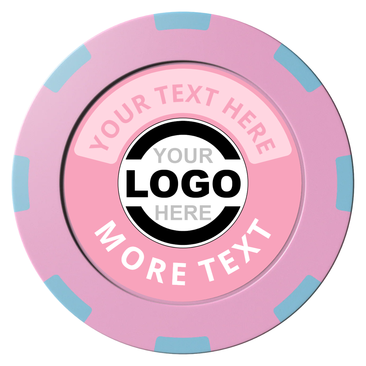 Two Tone Logo Clay Poker Chips - Pink / 8 Spot (2 Tone) / 40mm - Front