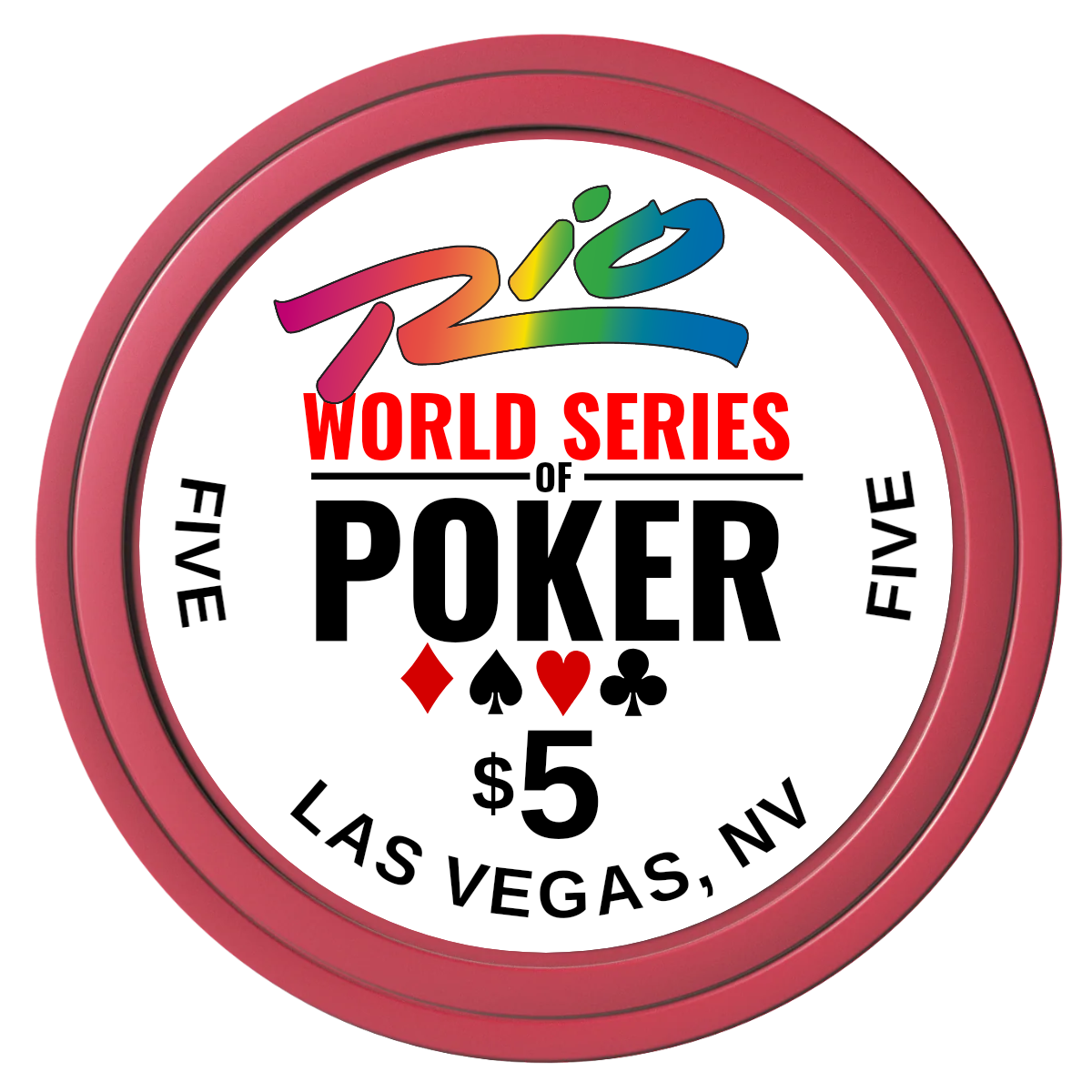 WSOP Composite Poker Chips - Red / Solid - Front