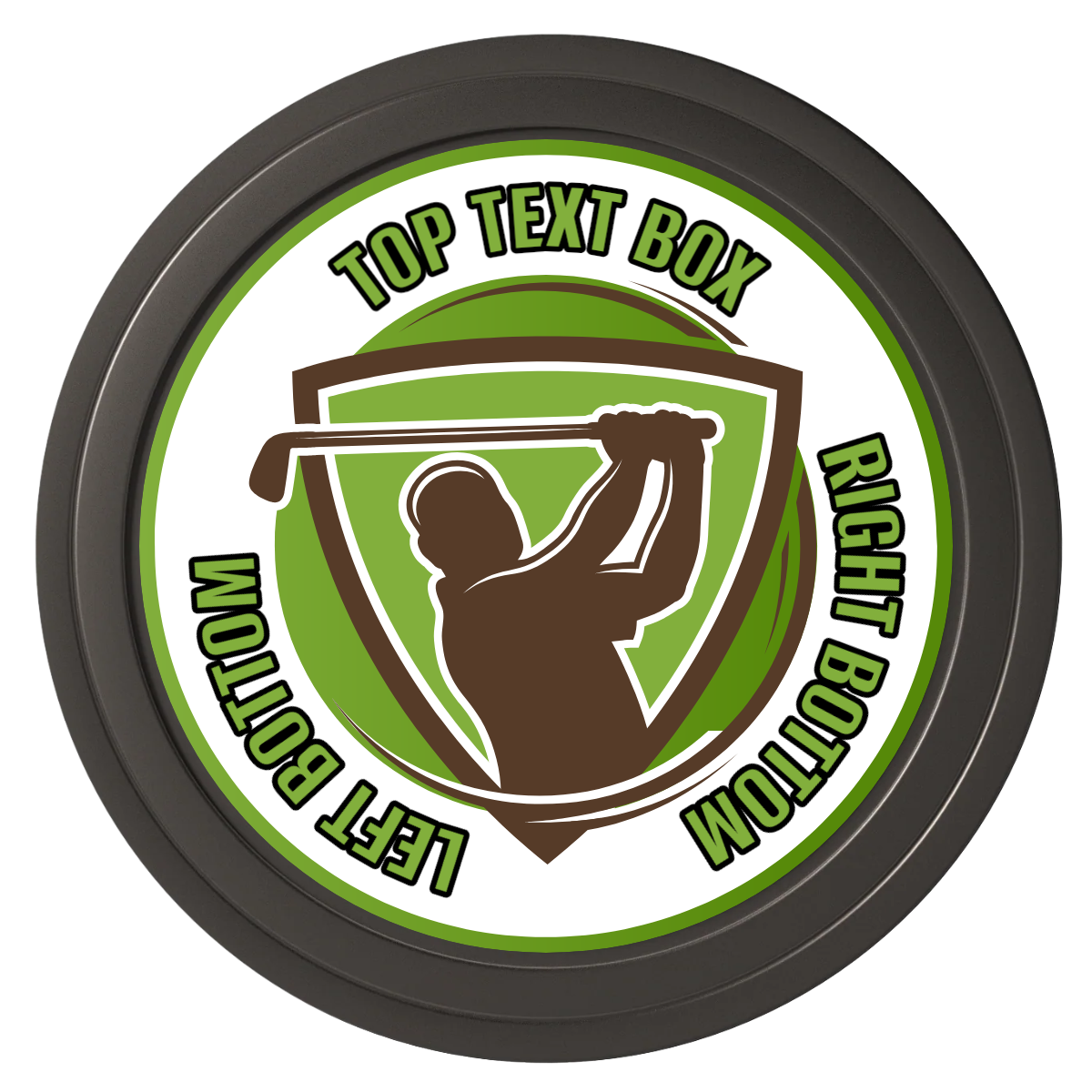 The Golfer Composite Poker Chips - Black / Solid - Front