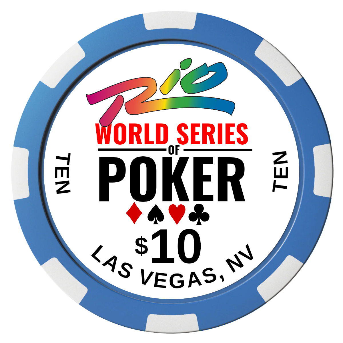 WSOP Composite Poker Chips - Blue / 8 Spot - Back