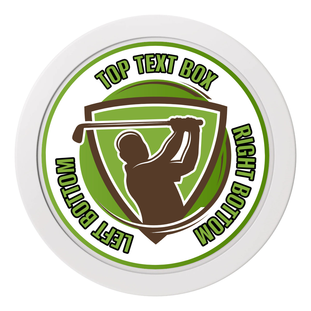 The Golfer 2" Oversized Poker Chips - White - Front