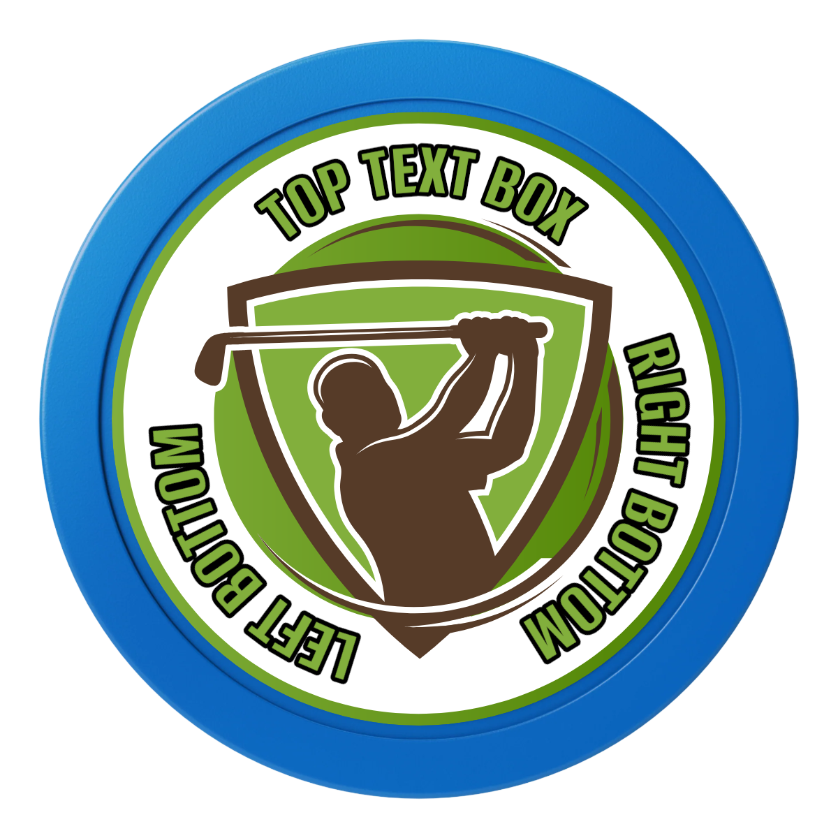 The Golfer 2" Oversized Poker Chips - Blue - Front