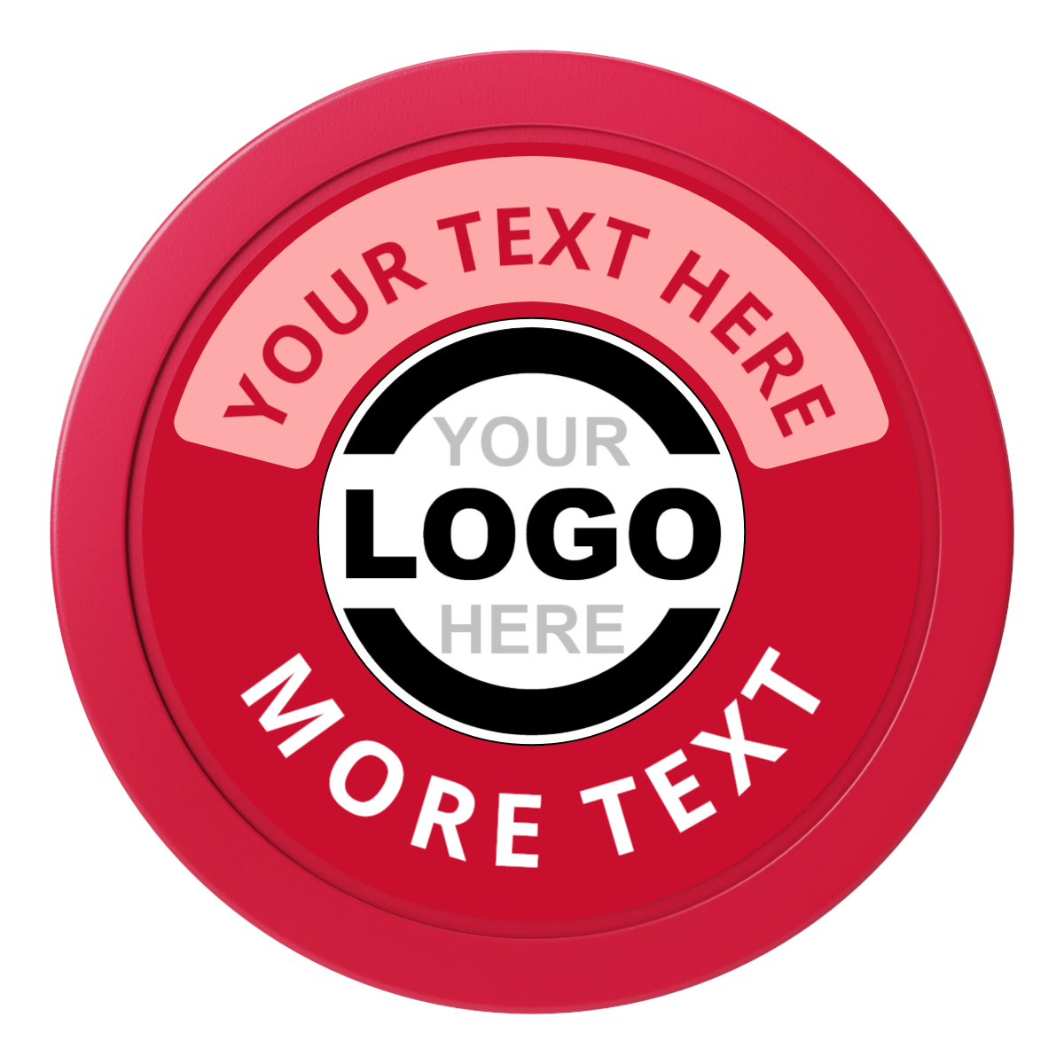 Two Tone Logo 2" Oversized Poker Chips - Red - Back