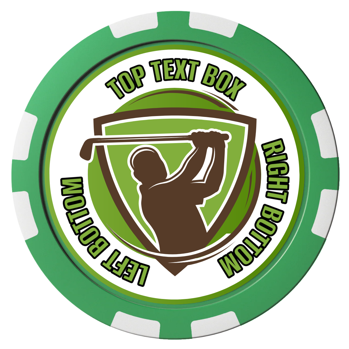 The Golfer Composite Poker Chips - Green / 8 Stripe - Front